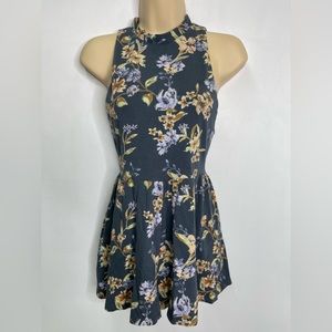 Kimchi Blue Rebecca Floral Mock Neck Romper S